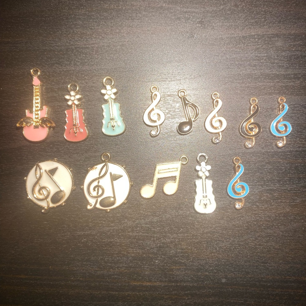 13 PCS Musical Charm Set In Variety Of Colors